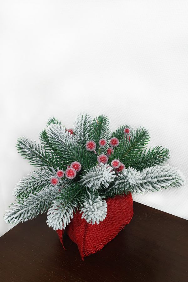 Композиция Ледяная клюква 18см 033D