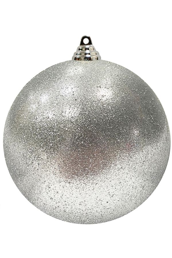 Пластиковый шар Искристый от 12 до 50 см серебро