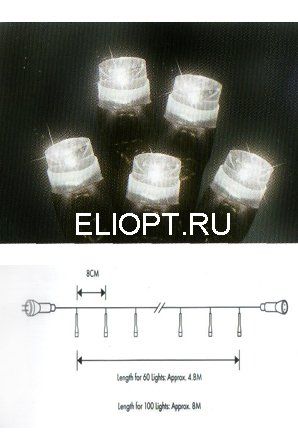 Модуль нити белый 4,8м, 8м 370357-60