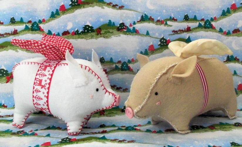 Свинки из фетра на Новый 2019 Год